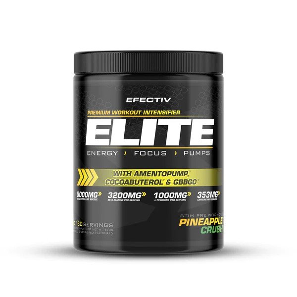 Efectiv Nutrition Elite Pre-Workout, Pineapple Crush - 420g - Default Title - Sports Nutrition at MySupplementShop by Efectiv Nutrition