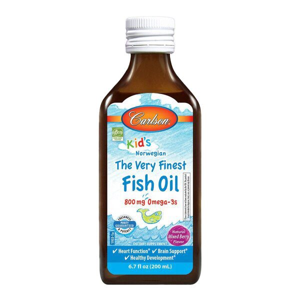 Carlson Labs Kid's The Very Finest Fish Oil, 800mg Natural Mixed Berry - 200 ml.