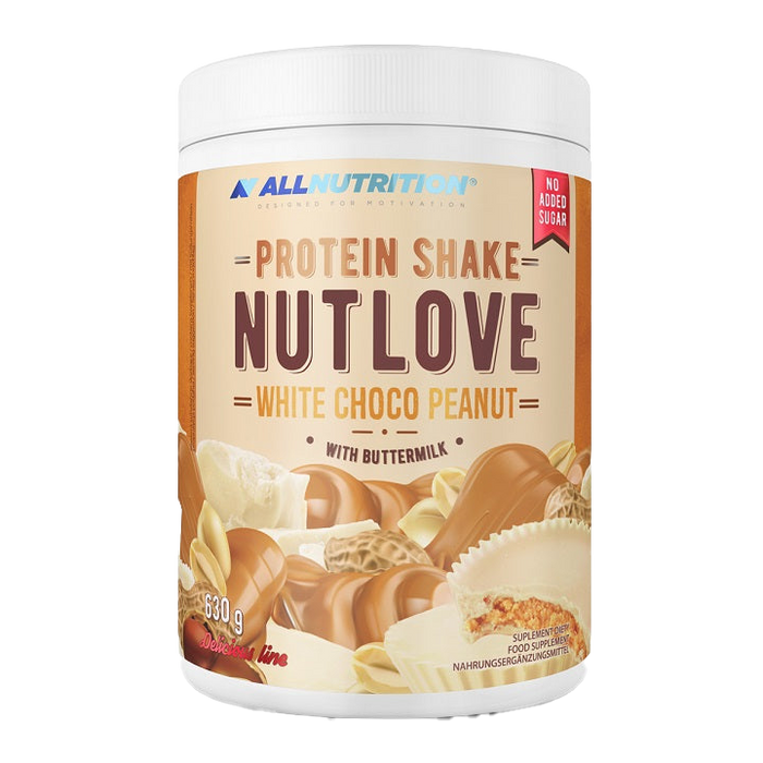 Allnutrition Nutlove Protein Shake, Weiße Schoko-Erdnuss – 630 Gramm