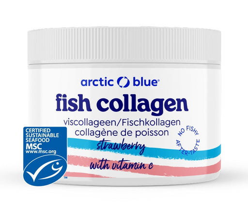 Arctic Blue Fish Collagen with Vitamin C, Strawberry 150g: Radiant Skin, Refreshing Taste | Premium Nutritional Supplement at MYSUPPLEMENTSHOP