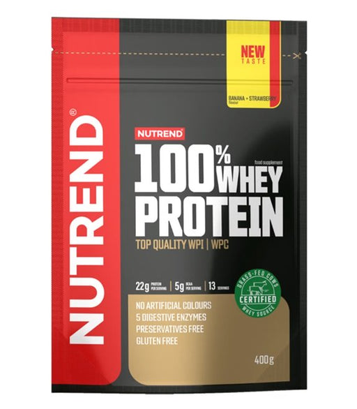 Nutrend 100% Whey Protein, Banana + Strawberry - 400g Best Value Whey Proteins at MYSUPPLEMENTSHOP.co.uk