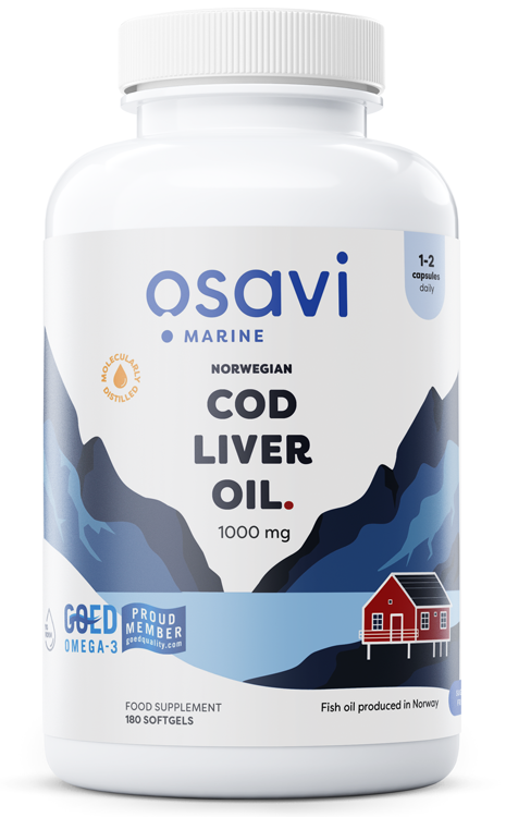 Osavi Norwegian Cod Liver Oil Softgels, 1000mg (Lemon) - 180 softgels Best Value Sports Supplements at MYSUPPLEMENTSHOP.co.uk