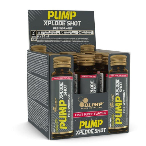 Pump Xplode Shot, Fruit Punch - 9 x 60 ml.