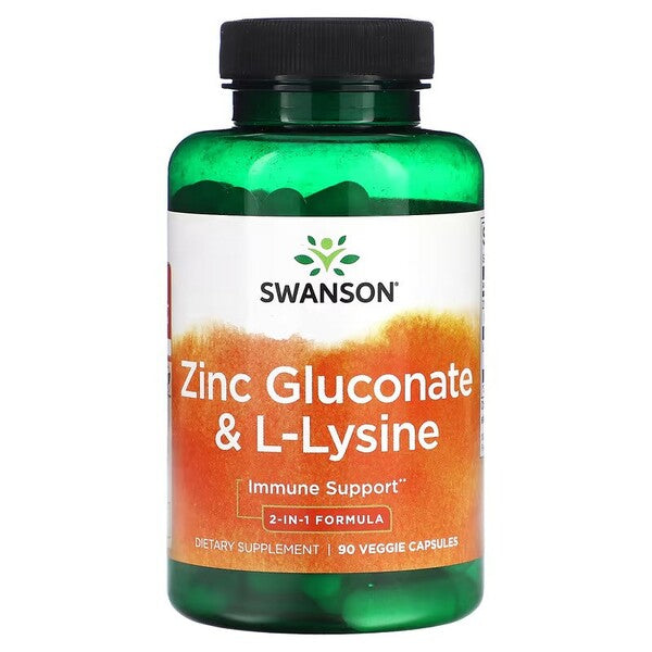 Swanson Zinc Gluconate & L-Lysine - 90 vcaps - Default Title - Sports Nutrition at MySupplementShop by Swanson