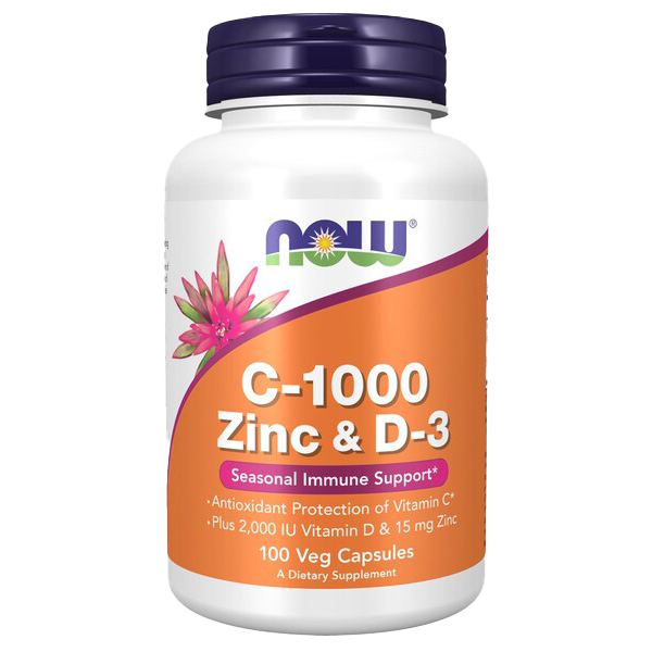 NOW Foods C-1000 Zinc & D-3 - 100 vcaps