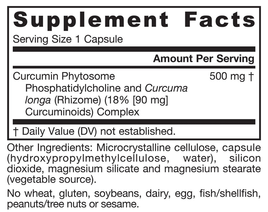 Jarrow Formulas Curcumin Phytosome 500mg 120 Veggie Capsules | Premium Supplements at MYSUPPLEMENTSHOP