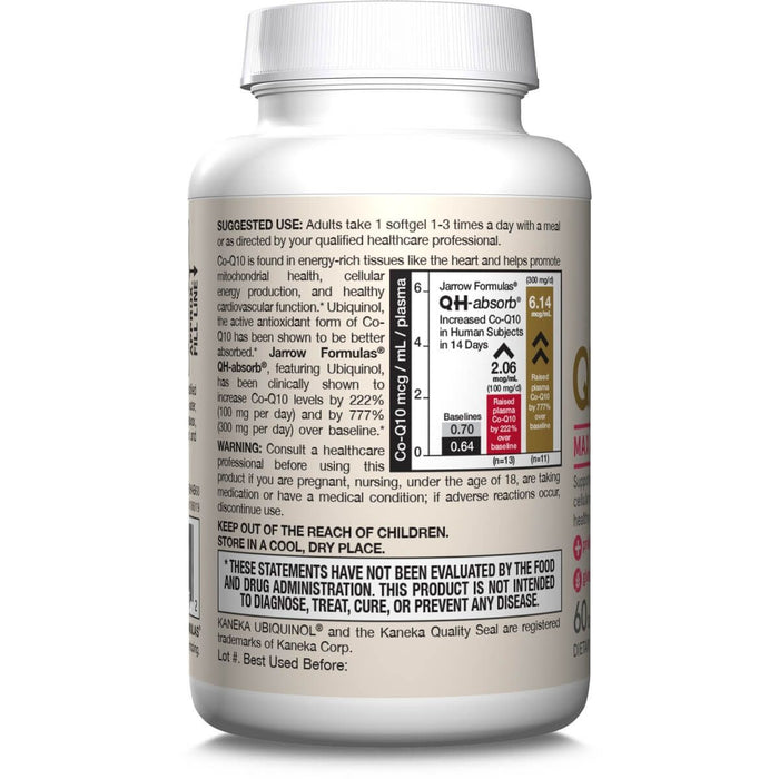 Jarrow Formulas Ubiquinol QH-Absorb 100mg 60 Softgels | Premium Supplements at MYSUPPLEMENTSHOP