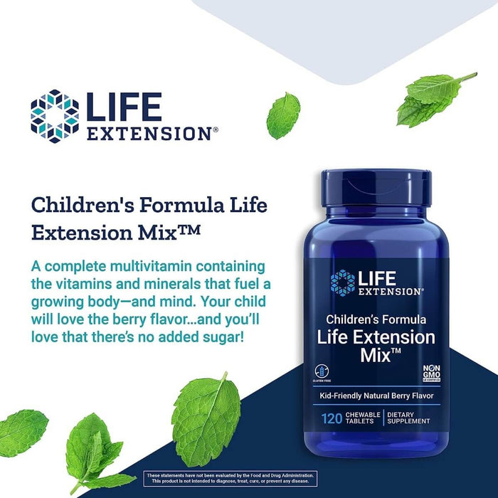 Life Extension Children's Formula Life Extension Mix 120 Chewable Tablets | Premium Supplements at MYSUPPLEMENTSHOP