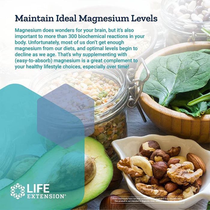 Life Extension Neuro-Mag Magnesium L-Threonate 90 Vegetarian Capsules | Premium Supplements at MYSUPPLEMENTSHOP