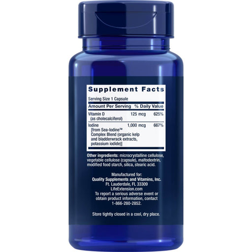 Life Extension Vitamin D3 with Sea-Iodine 125mcg (5000IU) 60 Capsules | Premium Supplements at MYSUPPLEMENTSHOP