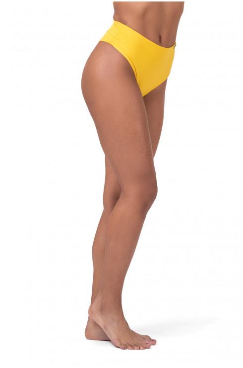 Nebbia High-Waist Retro Bikini Bottom 555 - Yellow