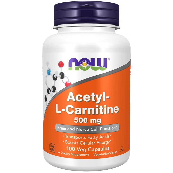 NOW Foods Acetyl-L Carnitine 500 mg 100 Veg Capsules