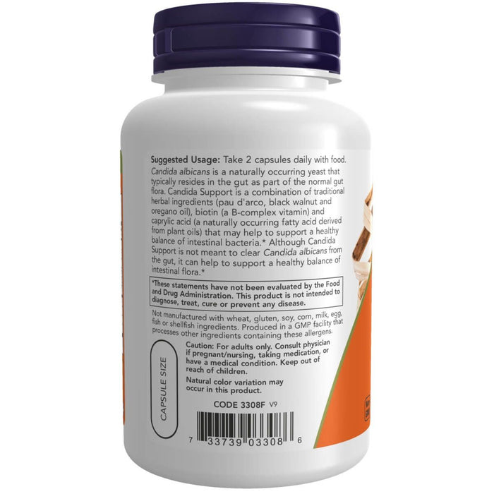 NOW Foods Candida Support 90 Veg Capsules | Premium Supplements at MYSUPPLEMENTSHOP