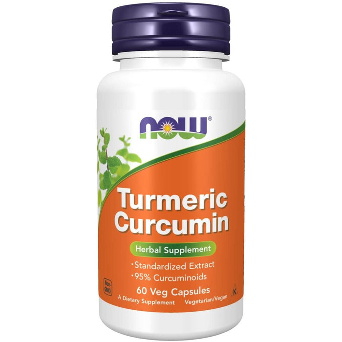 NOW Foods Turmeric Curcumin 60 Veg Capsules - Health and Wellbeing at MySupplementShop by NOW Foods