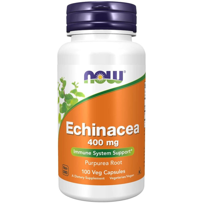 NOW Foods Echinacea 400 mg 100 Veg Capsules - Health and Wellbeing at MySupplementShop by NOW Foods