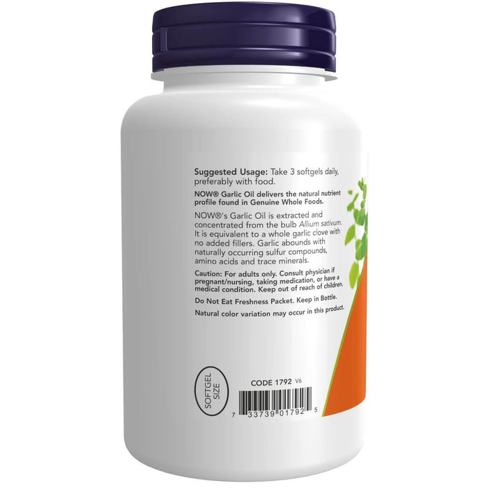 NOW Foods Garlic Oil 1,500 mg 250 Softgels | Premium Supplements at MYSUPPLEMENTSHOP