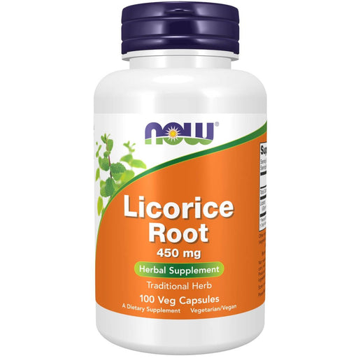 NOW Foods Licorice Root 450 mg 100 Veg Capsules | Premium Supplements at MYSUPPLEMENTSHOP
