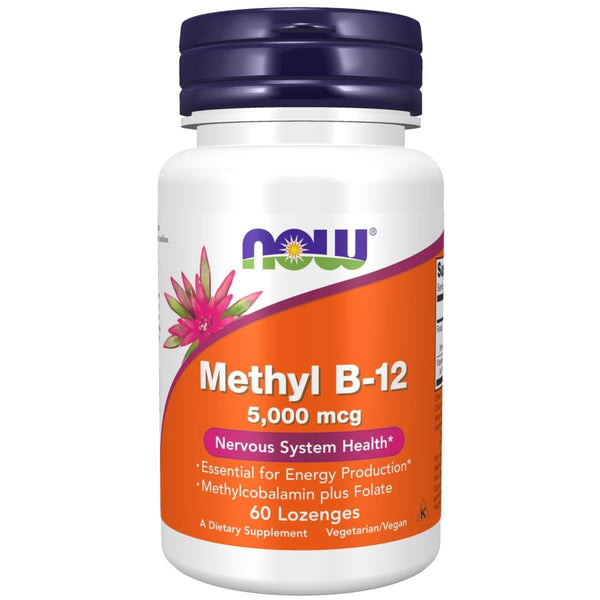 NOW Foods Methyl B-12 (Methylcobalamin) 5,000 mcg 60 Lozenges | Premium Supplements at MYSUPPLEMENTSHOP