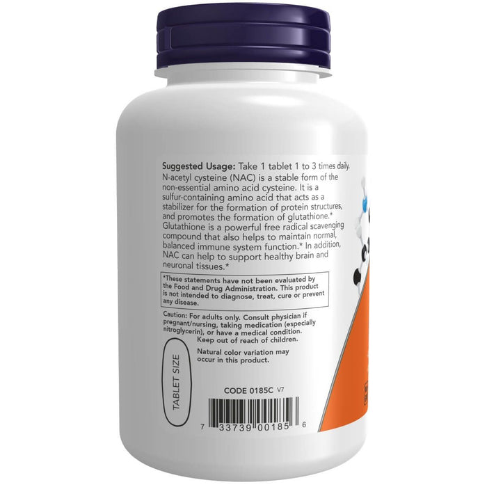 Now Foods N-Acetyl-Cysteine 1000mg 120 Tablets | Premium Supplements at MYSUPPLEMENTSHOP