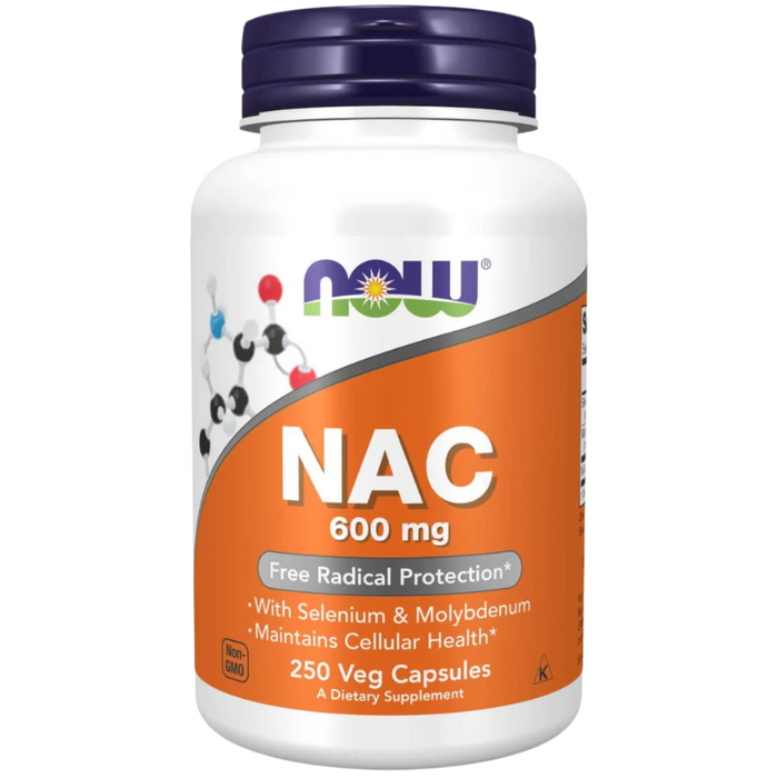 NOW Foods NAC-Acetyl Cysteine 600mg 250 Veggie Capsules