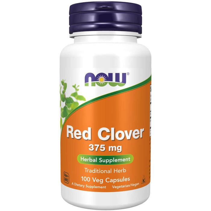 NOW Foods Red Clover 375 mg 100 Capsules - Health and Wellbeing at MySupplementShop by NOW Foods