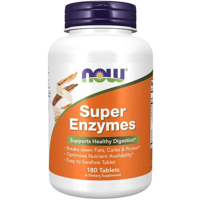 NOW Foods Super Enzymes 180 Tablets - Health and Wellbeing at MySupplementShop by NOW Foods