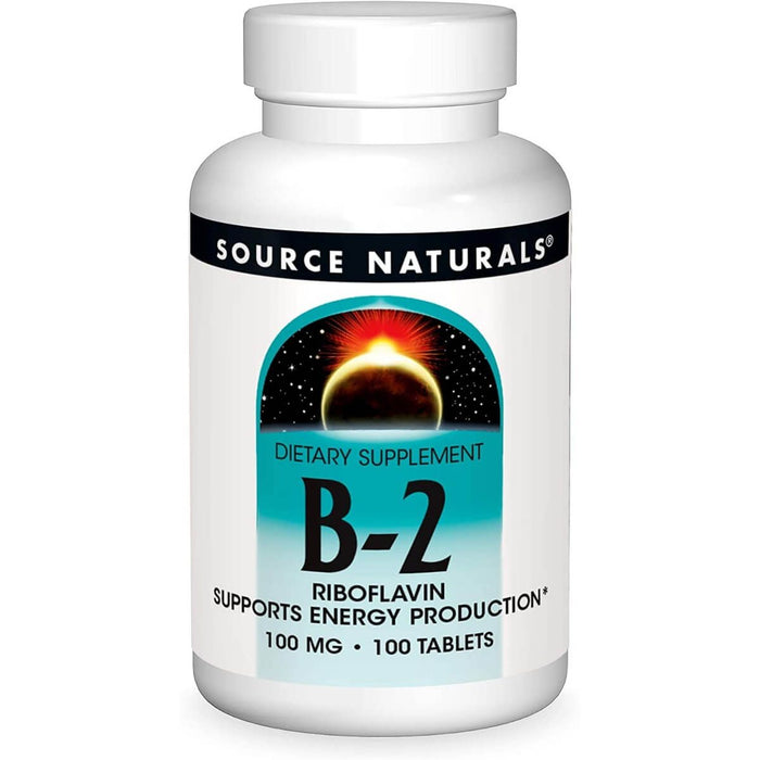 Source Naturals Vitamin B-2 100mg 100 Tablets - Energy & Vitality at MySupplementShop by Source Naturals