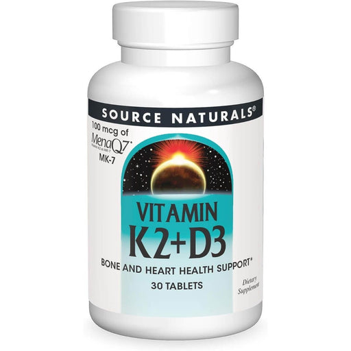 Source Naturals Vitamin K2 + D3 100mcg 30 Tablets | Premium Supplements at MYSUPPLEMENTSHOP