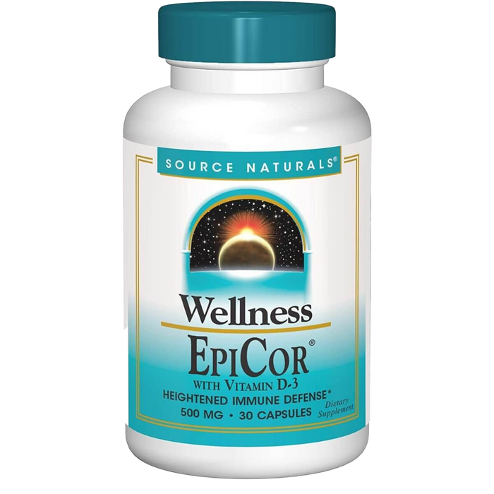 Source Naturals Wellness EpiCor avec vitamine D-3 500 mg 30 gélules