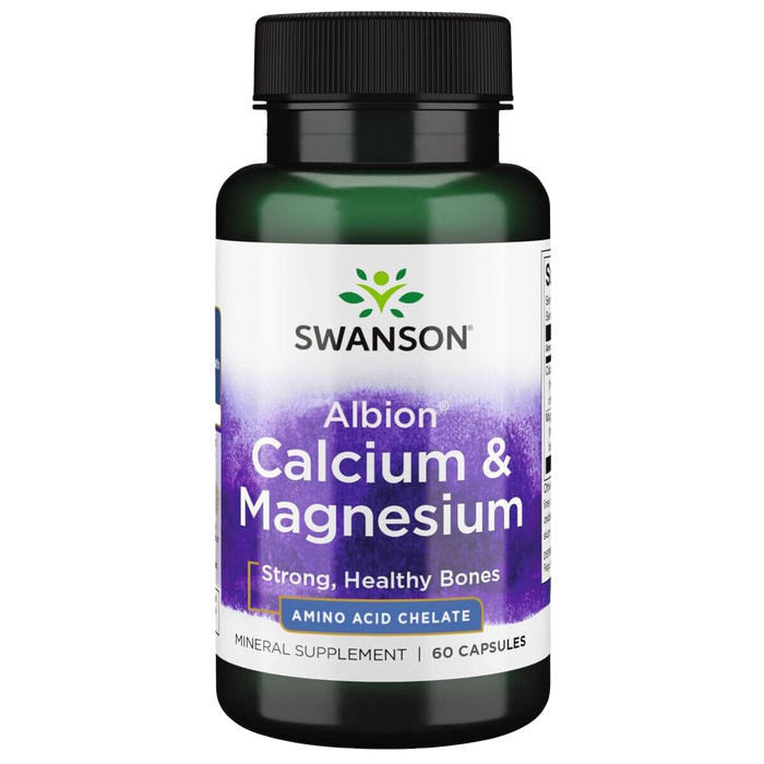 Swanson Albion Calcium &amp; Magnesium – 60 Kapseln