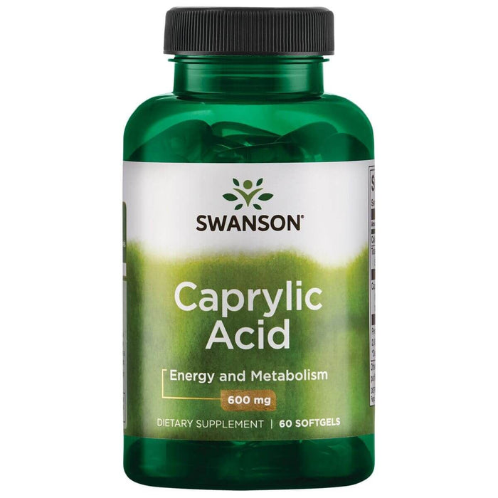 Swanson Caprylic Acid 600mg 60 Softgels - Health and Wellbeing at MySupplementShop by Swanson