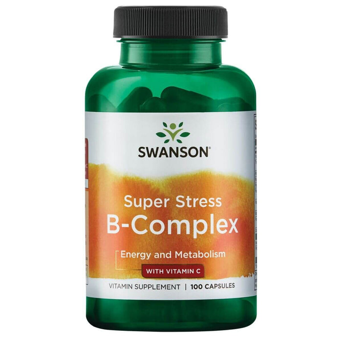 Swanson Super Stress B-Complex with Vitamin C 100 Capsules - Vitamins & Minerals at MySupplementShop by Swanson