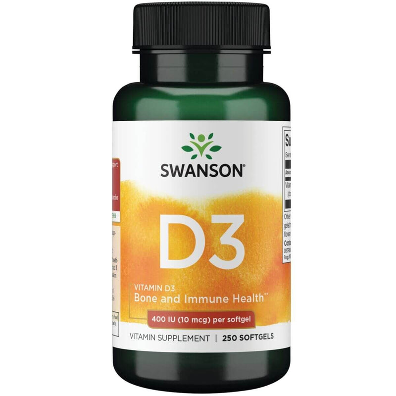 Swanson Vitamin D 400 Iu (10 mcg) 250 Softgels | Premium Supplements at MYSUPPLEMENTSHOP