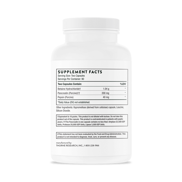 Thorne Research B.P.P. Digestive Enzymes 180 Capsules | Premium Supplements at MYSUPPLEMENTSHOP