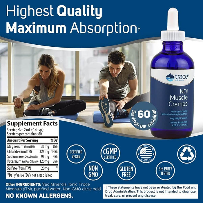 Trace Minerals Liquid NO! Muscle Cramps 4 oz | Premium Supplements at MYSUPPLEMENTSHOP