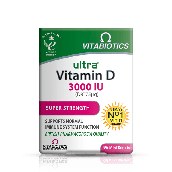 Vitabiotics Ultra Vitamin D 3000 IU Super Strength 96 Mini Tablets - Bone Care at MySupplementShop by Vitabiotics