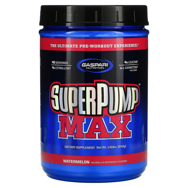 Gaspari Nutrition SuperPump MAX 640g Watermelon Pre-Workout Drink Powder | High-Quality Nitric Oxide Boosters | MySupplementShop.co.uk
