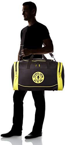 Gold's Gym Men's Holdall Bag Yellow Black/Gold | High-Quality Sports Duffels | MySupplementShop.co.uk