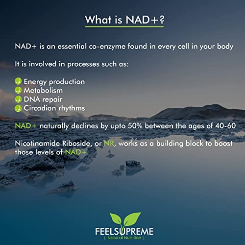 Feel Supreme NAD+ Booster - NR with Astaxanthin 60Veg Caps | High-Quality Sports Nutrition | MySupplementShop.co.uk