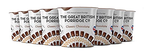 The Great British Porridge Co. Classic Chocolate 100% Natural Instant Porridge Pot (8 x 60g Porridge pots) | High-Quality Porridge | MySupplementShop.co.uk