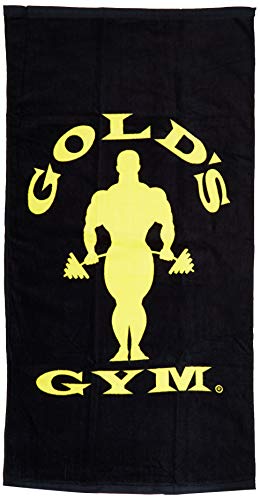 Gold's Gym UK GGTWL073 Unisex Workout Training Fitness Contrast Sports Cotton Soft Touch Towel 50 x 100 cm Black/Yellow One Size | High-Quality Swim Towels | MySupplementShop.co.uk