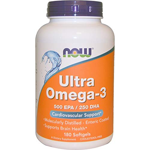 Ultra Omega-3 500 EPA/250 DHA 180 Softgels from NOW Foods (Multi-Pack) | High-Quality DHA | MySupplementShop.co.uk