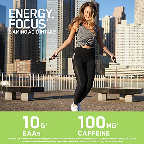 Optimum Nutrition ON EAA Energy Full Essential Amino Acids Blend with Caffeine Sugar Free EAA Powder for Energy and Focus Pear Drops 27 Servings 432 g | High-Quality Acetyl-L-Carnitine | MySupplementShop.co.uk
