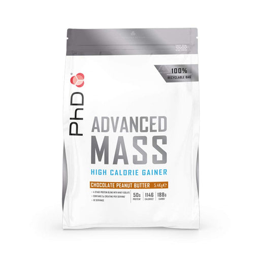 PhD Advanced Mass, Chocolate Peanut Butter - 5400 grams | High-Quality Weight Gainers & Carbs | MySupplementShop.co.uk