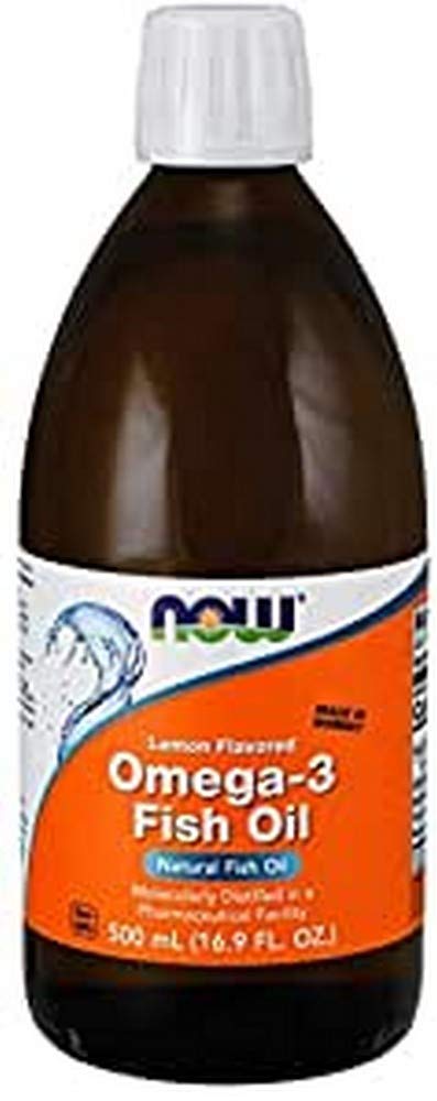 NOW Foods Omega-3 Fish Oil Liquid, Lemon - 500 ml. | High-Quality Omegas, EFAs, CLA, Oils | MySupplementShop.co.uk