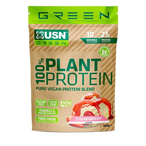 USN 100% Plant Protein 900g Strawberry | High-Quality Sports Nutrition | MySupplementShop.co.uk