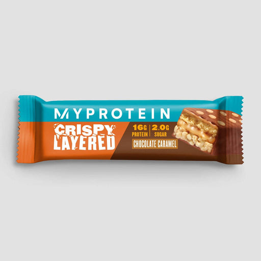 MyProtein Crispy Layered Protein Bar 12x58g Chocolate Caramel | High-Quality Protein Bars | MySupplementShop.co.uk