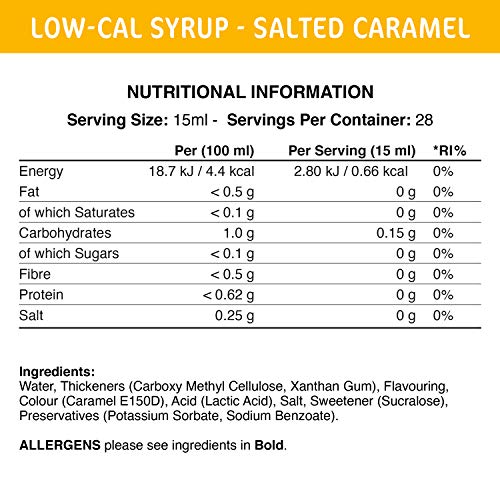 Applied Nutrition Fit Cuisine Low-Cal Syrup Salted Caramel 425ml | High-Quality Syrup | MySupplementShop.co.uk
