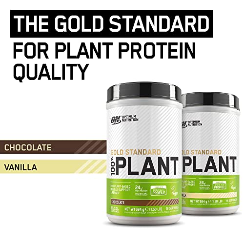 Optimum Nutrition ON Gold Standard 100% Plant Protein Chocolate Powder Vegan 19 Servings 684g | High-Quality Vegan Proteins | MySupplementShop.co.uk