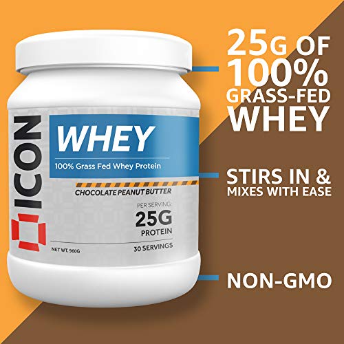 ICON Nutrition Whey Protein Powder 960g 30 Servings - Chocolate Peanut Butter | High-Quality Sports Supplements | MySupplementShop.co.uk